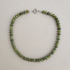 0--GREEN JADE NECKLACE--16"