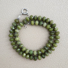 0--GREEN JADE NECKLACE--16"