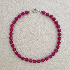 0--FUCHSIA PINK AGATE NECKLACE--16"