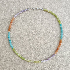 0--DESERT MORNING MINI-MINI GEMSTONE NECKLACE--16"