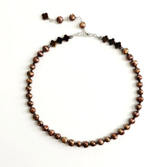 0--MOCHA BROWN PEARL NECKLACE