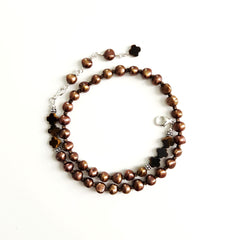 0--MOCHA BROWN PEARL NECKLACE