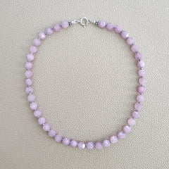 0--STAR CUT LAVENDER JADE NECKLACE--16"