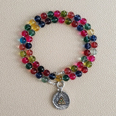 0--CRACKLE QUARTZ CRYSTAL NECKLACE W/ 925 EYE PENDANT--20"