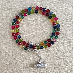 0--CRACKLE QUARTZ CRYSTAL NECKLACE W/ 925 PRAYER BOX--18"