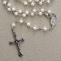 ROSARY WHITE PEARLS (6 MM)