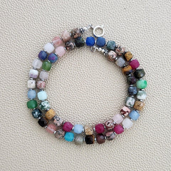 0--MIXED GEMSTONE NECKLACE--18"