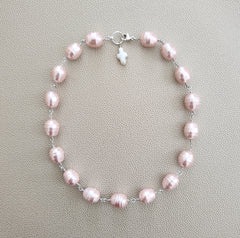 0--ROSE PEARL NECKLACE-18"