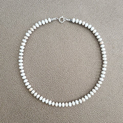 0--WHITE TURQUOISE NECKLACE--16"