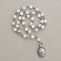 0--MOTHER OF PEARL NECKLACE WITH BUDDHA-16"