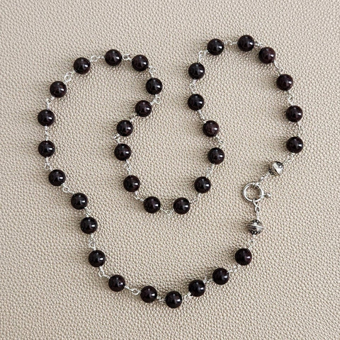 00--GARNET NECKLACE-24"
