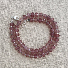 0--STRAWBERRY QUARTZ NECKLACE--16"