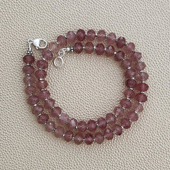 0--STRAWBERRY QUARTZ NECKLACE--16"