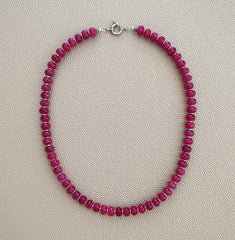 0--FUCHSIA JADE NECKLACE--18"