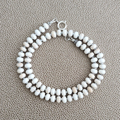 0--WHITE TURQUOISE NECKLACE--16"