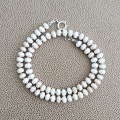 0--WHITE TURQUOISE NECKLACE--16"