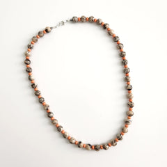 ZEBRAS LOVE ORANGE BEADED NECKLACE--24"