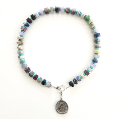 0--MIXED GEMSTONES & ALL-SEEING EYE PENDANT