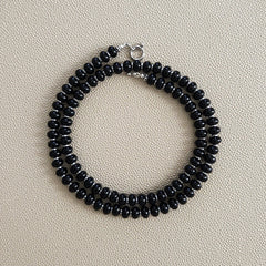 00--BLACK ONYX NECKLACE--24"