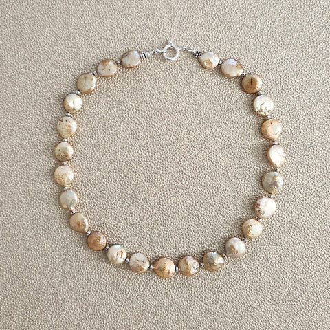 0--GOLD PEARL NECKLACE--16"