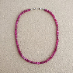 0--FUCHSIA JADE NECKLACE--18"