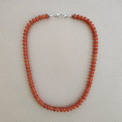 0--ORANGE COLOR JADE NECKLACE--20"