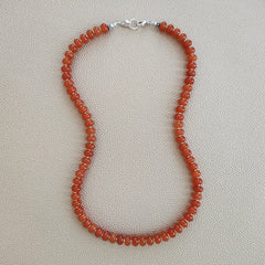 0--ORANGE COLOR JADE NECKLACE--20"
