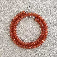 0--ORANGE COLOR JADE NECKLACE--20"
