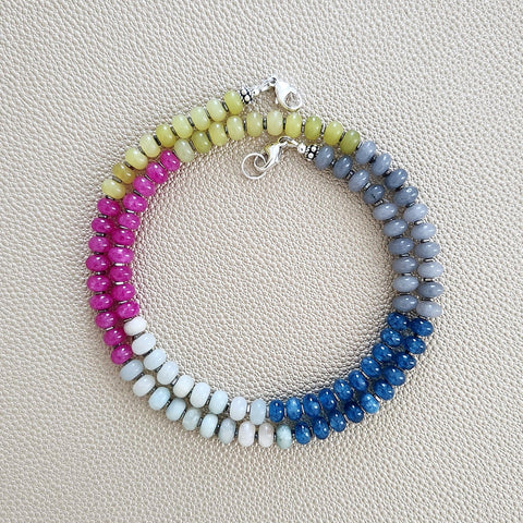 0--MIDNIGHT DANCE MULTI GEMSTONE NECKLACE--20"