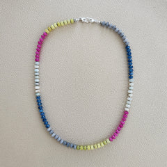 0--MIDNIGHT DANCE MULTI GEMSTONE NECKLACE--20"