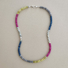 0--MIDNIGHT DANCE MULTI GEMSTONE NECKLACE--20"