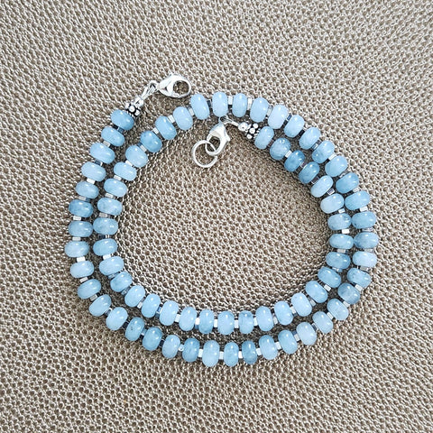 0--SKY BLUE JADE NECKLACE--16"
