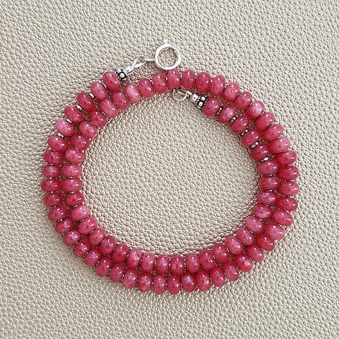 0--ROSY PINK JADE NECKLACE--16"