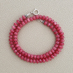 0--ROSY PINK JADE NECKLACE--16"