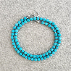 0--MINI TURQUOISE CUBE NECKLACE--16"