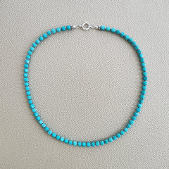 0--MINI TURQUOISE CUBE NECKLACE--16"