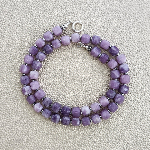 0--NATURAL LEPIDOLITE NECKLACE--16"