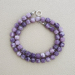 0--NATURAL LEPIDOLITE NECKLACE--16"
