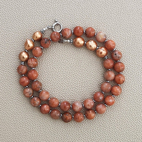 0--NATURAL SUNSTONE NECKLACE--20"