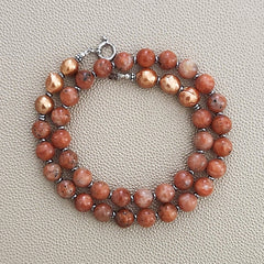 0--NATURAL SUNSTONE NECKLACE--20"