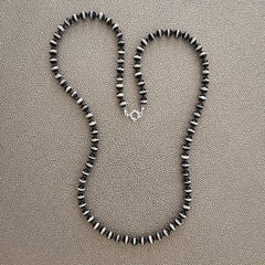 0--BLACK & WHITE TIBETAN AGATE NECKLACE--28"
