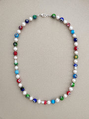 EYE SEE BEADED NECKLACE--24"