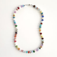 JELLYBEAN CANDY COLORED MIXED GEMSTONE NECKLACE-20"