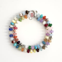 JELLYBEAN CANDY COLORED MIXED GEMSTONE NECKLACE-20"