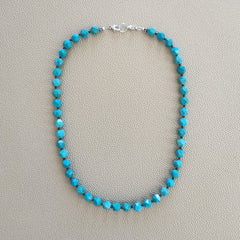 0--STAR CUT TURQUOISE NECKLACE--18"