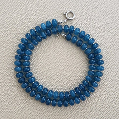 0--DARK BLUE JADE NECKLACE--20"
