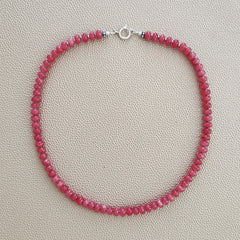 0--ROSY PINK JADE NECKLACE--16"