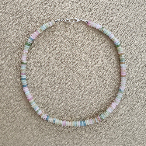 0--MINI PASTEL COLORED JADE NECKLACE--16"