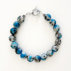 00--K2 GEMSTONES W/ 925 SKULL BRACELET