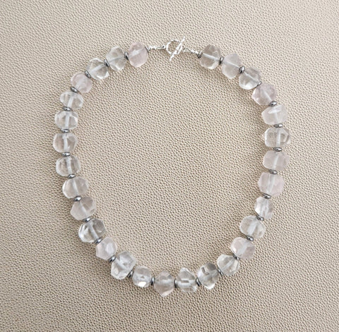 ROSE QUARTZ NUGGET NECKLACE
